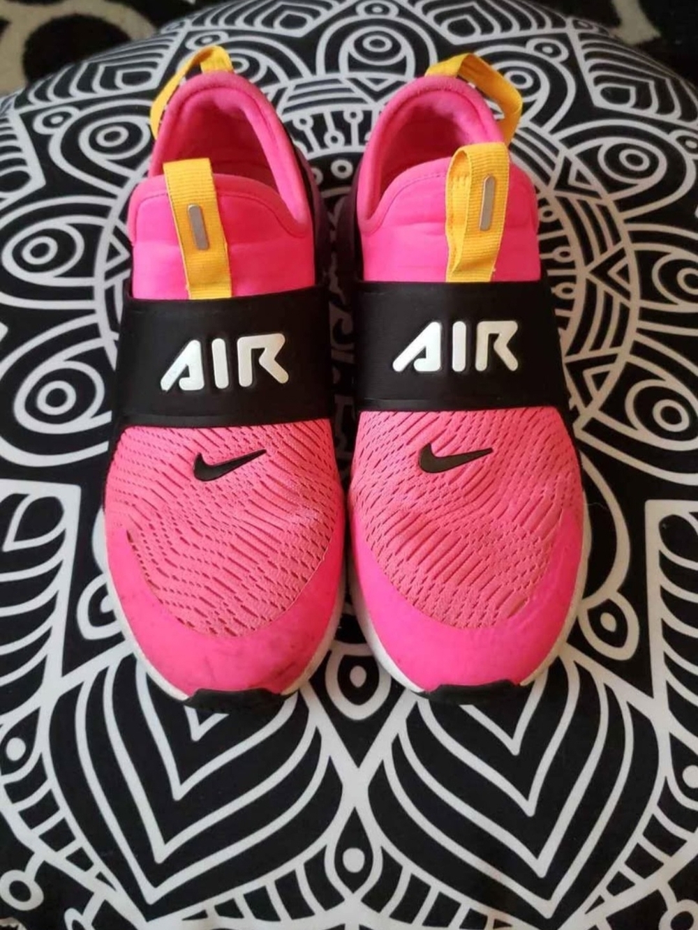 Nike Air Slip-On Sneakers in Bright Pink & Yellow